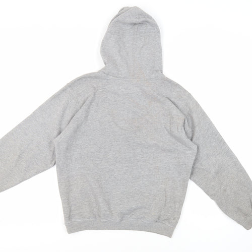 Nike Boys Grey Cotton Pullover Hoodie Size 10-11 Years Pullover - Logo Pockets