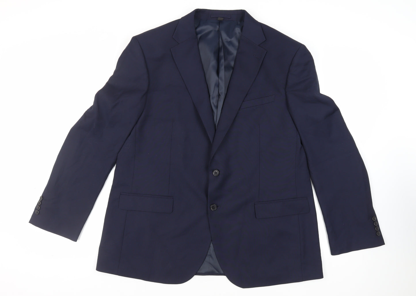 Marks and Spencer Mens Blue Polyester Jacket Suit Jacket Size 46 Regular