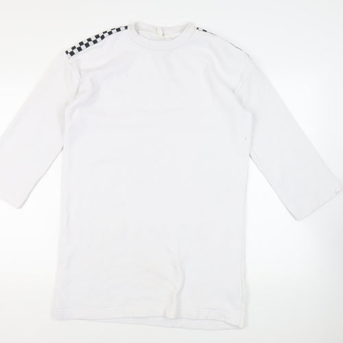VANS Womens White Cotton Pullover Sweatshirt Size S Pullover - Logo