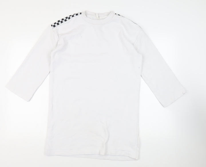 VANS Womens White Cotton Pullover Sweatshirt Size S Pullover - Logo