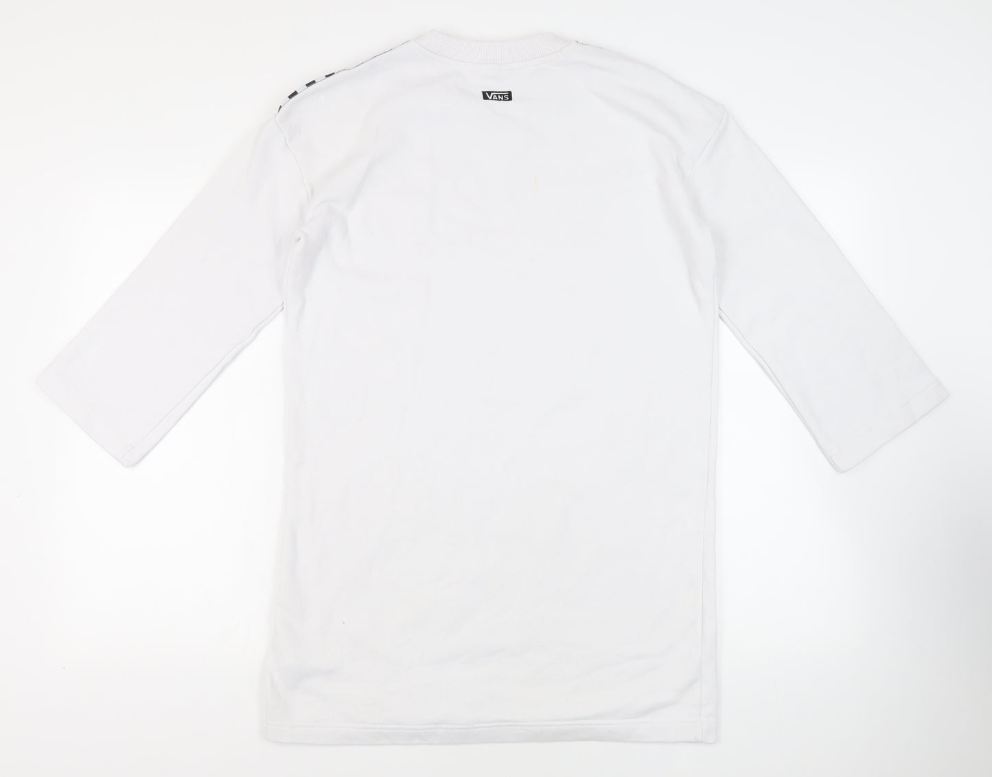 VANS Womens White Cotton Pullover Sweatshirt Size S Pullover - Logo