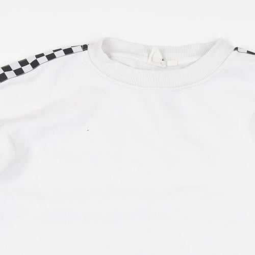 VANS Womens White Cotton Pullover Sweatshirt Size S Pullover - Logo