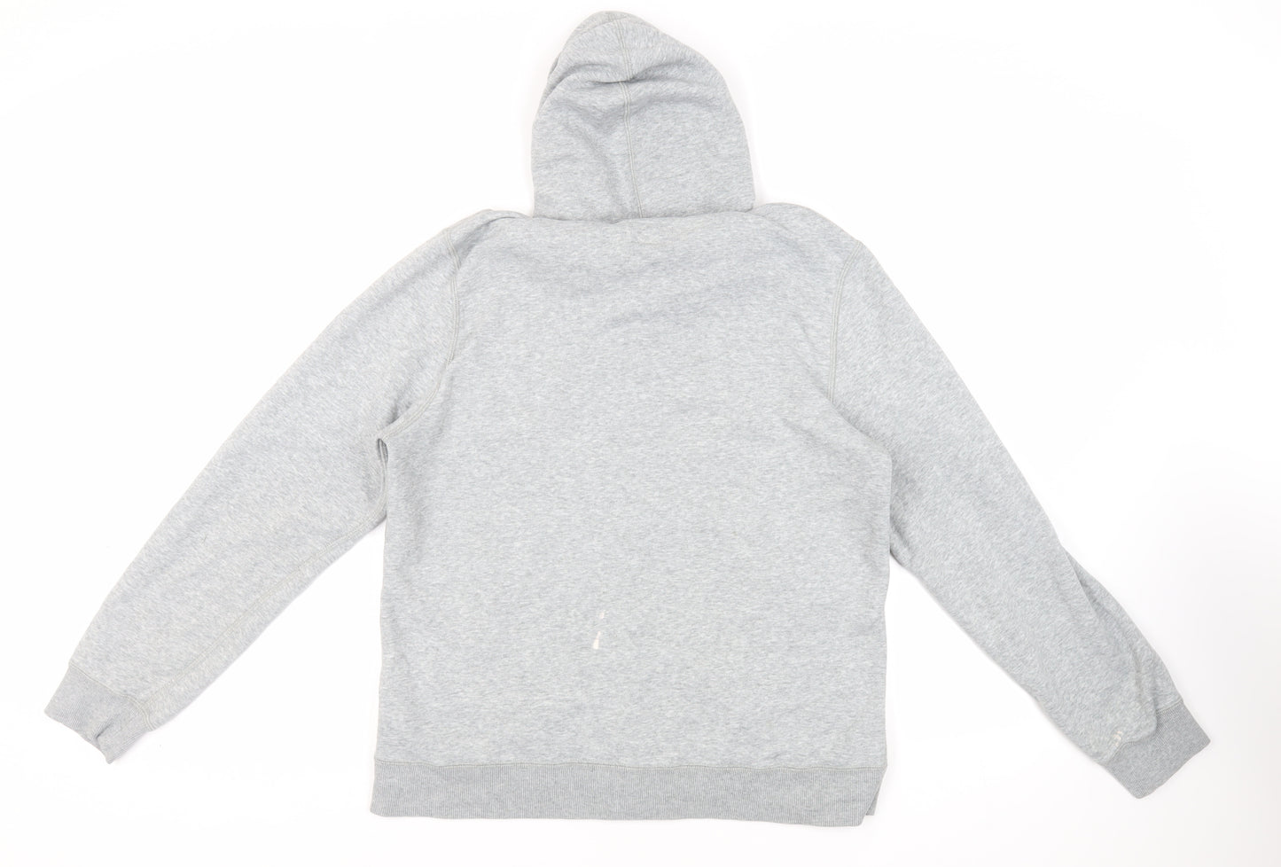 Converse Womens Grey Cotton Full Zip Hoodie Size 2XL Zip - Logo Pockets