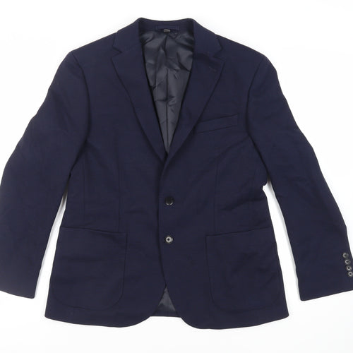 Marks and Spencer Mens Blue Polyamide Jacket Blazer Size 40 Regular