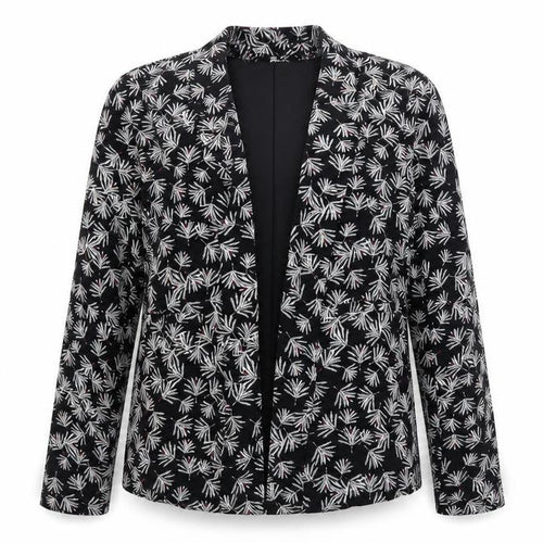 VILA Womens Black Floral Viscose Kimono Blouse Size 10 V-Neck - Open