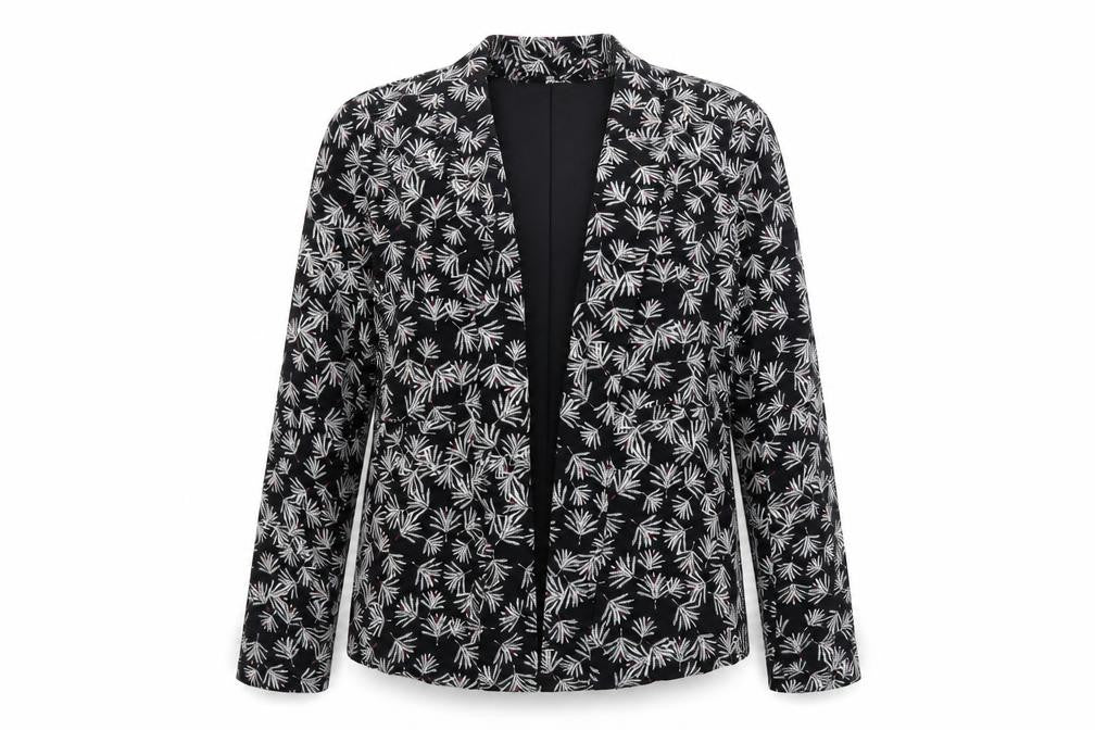 VILA Womens Black Floral Viscose Kimono Blouse Size 10 V-Neck - Open