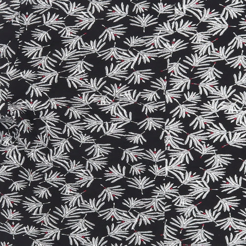 VILA Womens Black Floral Viscose Kimono Blouse Size 10 V-Neck - Open