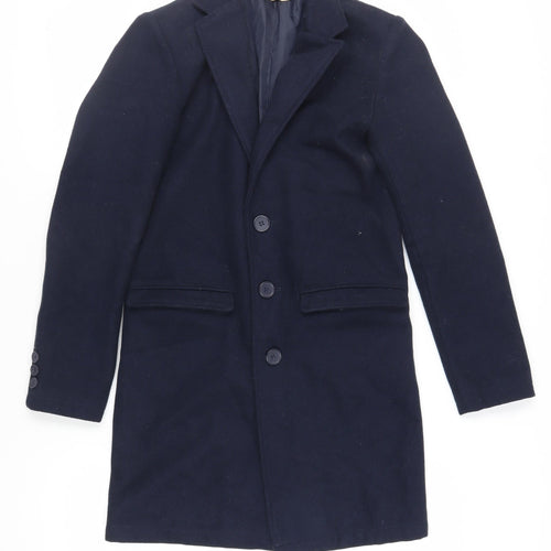 Another Influence Womens Blue Overcoat Coat Size 2XS Button
