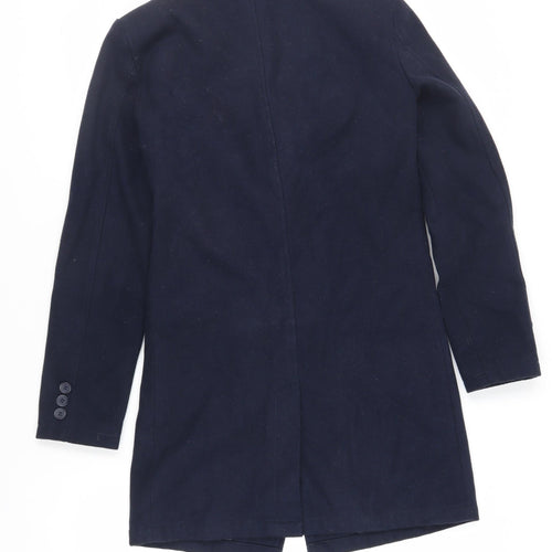 Another Influence Womens Blue Overcoat Coat Size 2XS Button