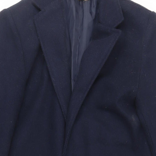 Another Influence Womens Blue Overcoat Coat Size 2XS Button