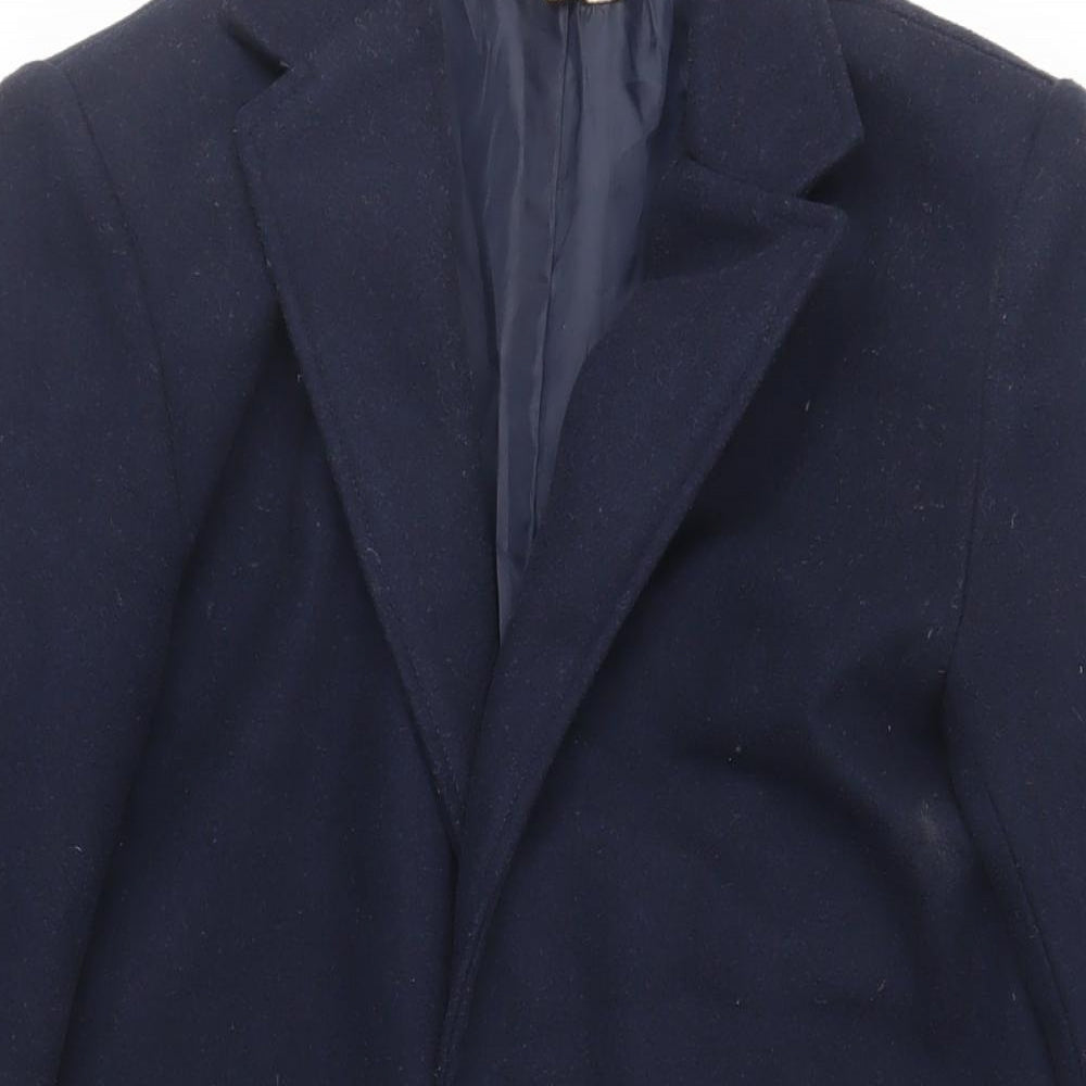 Another Influence Womens Blue Overcoat Coat Size 2XS Button