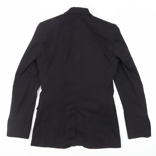 Topman Mens Black Polyester Jacket Suit Jacket Size 34 Regular