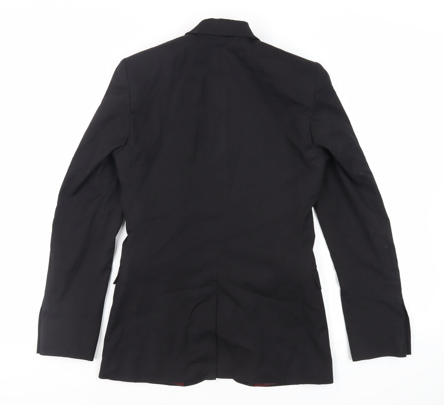 Topman Mens Black Polyester Jacket Suit Jacket Size 34 Regular
