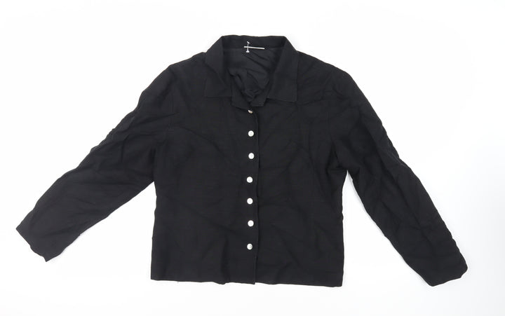 Offshoot Womens Black Jacket Blazer Size M Button - Lightweight