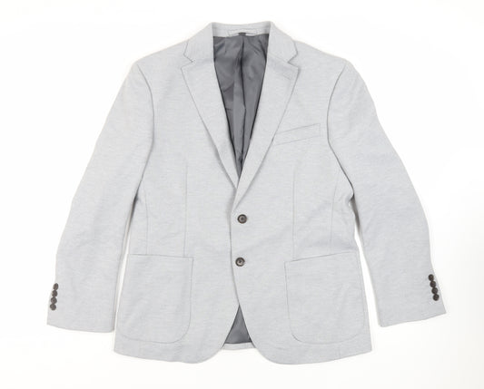 Marks and Spencer Mens Grey Polyamide Jacket Blazer Size 40 Regular