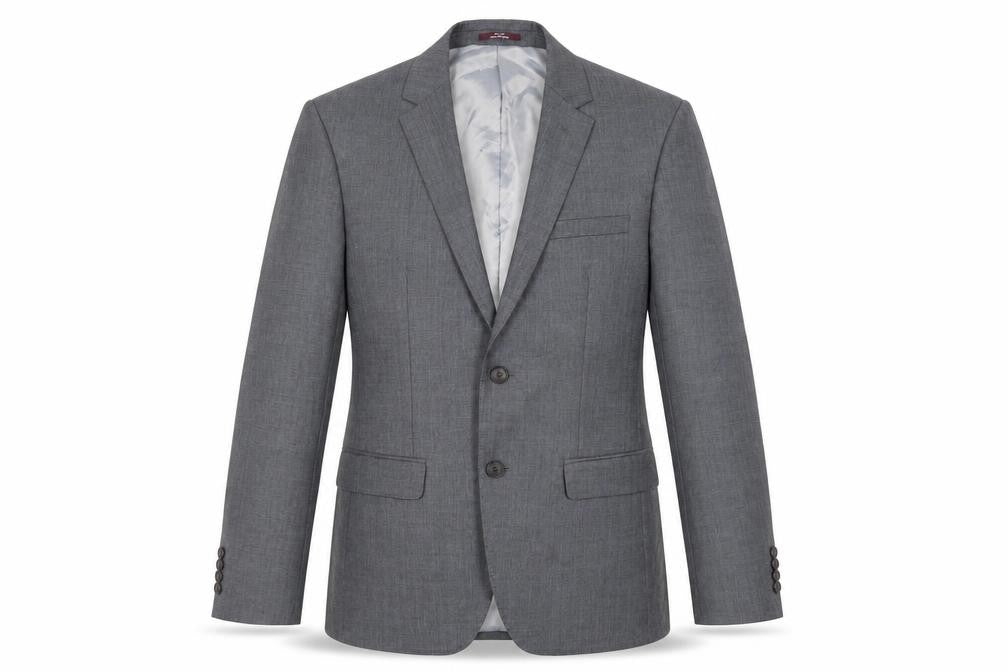 Front view of Marks & Spencer men’s grey wool jacket suit jacket, size 38, regular