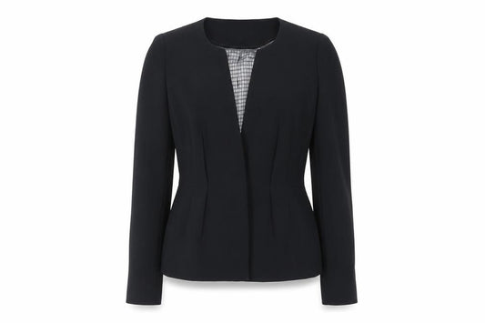 Front view of Next women’s black jacket blazer, size UK 8, button