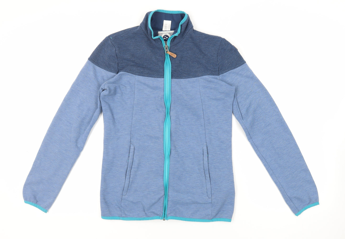 DECATHLON Womens Blue Polyester Full Zip Sweatshirt Size M Zip - Zipped Pockets