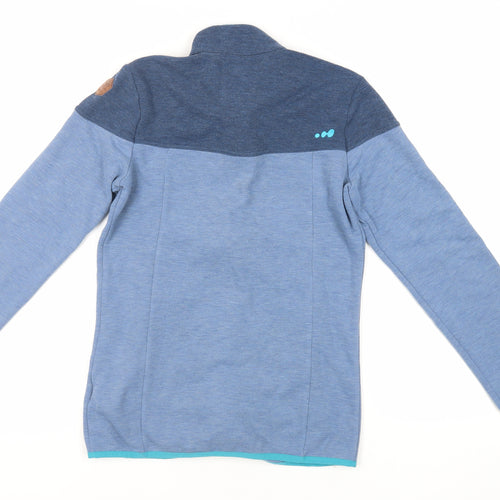 DECATHLON Womens Blue Polyester Full Zip Sweatshirt Size M Zip - Zipped Pockets
