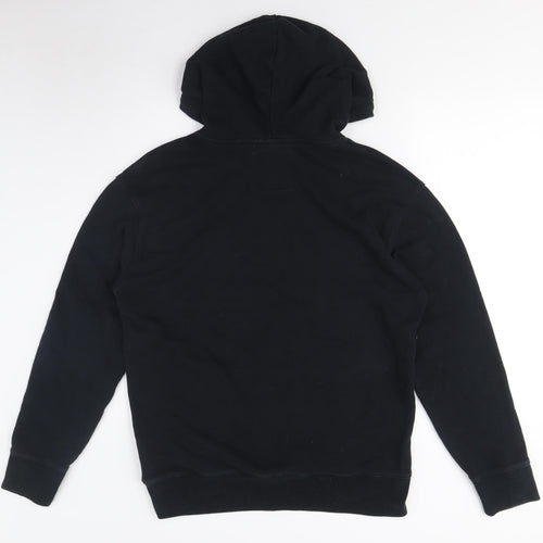 Hollister Men’s Black Hoodie Pullover Logo Size L