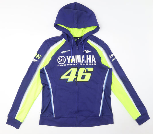 Yamaha Women's Blue Full Zip Hoodie with Logos, Size M