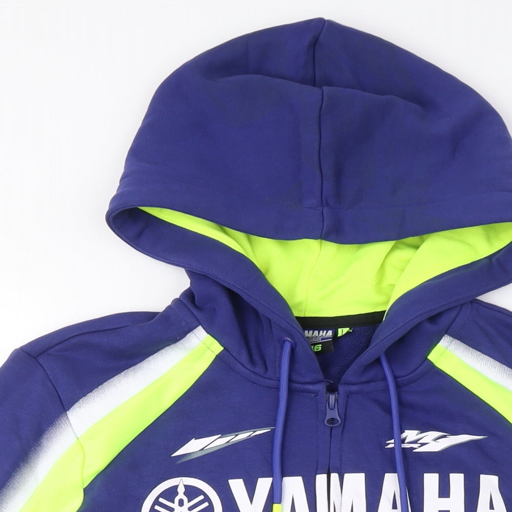 Yamaha Women's Blue Full Zip Hoodie with Logos, Size M