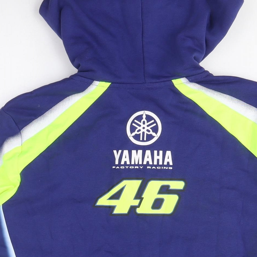 Yamaha Women's Blue Full Zip Hoodie with Logos, Size M