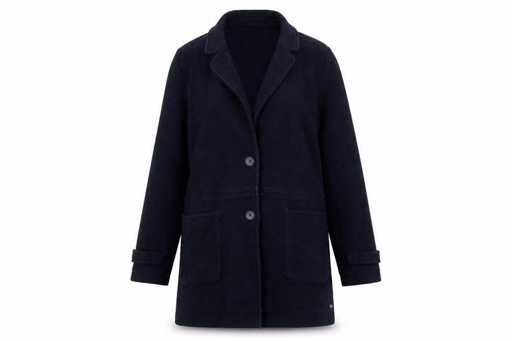 Front view of W&B Women's Black Wool Overcoat, size 10