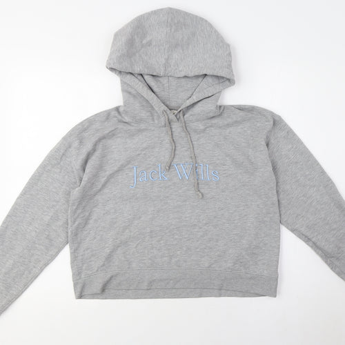 Jack Wills Women's Grey Pullover Hoodie Size M