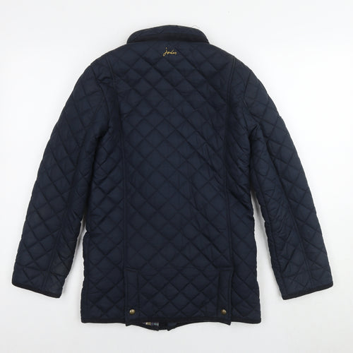 Joules Girls Blue Quilted Coat Size 11-12 Years Zip