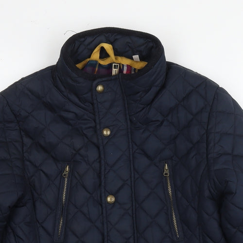 Joules Girls Blue Quilted Coat Size 11-12 Years Zip