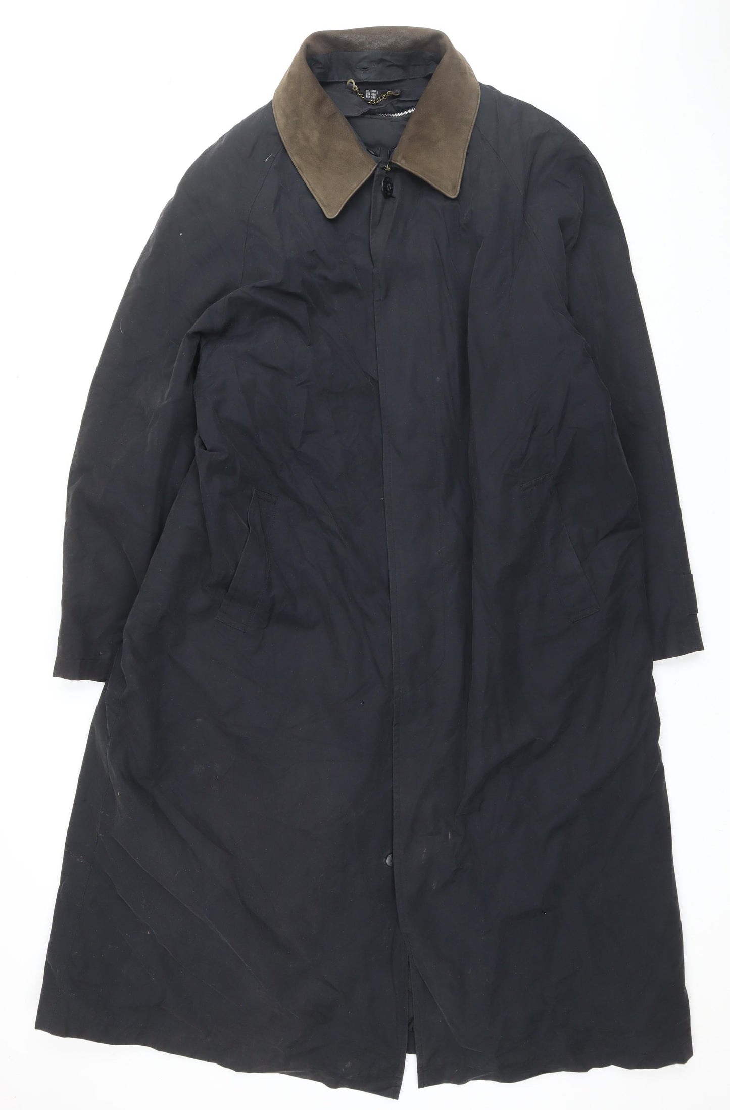 Rainman London Mens Black Pea Coat Coat Size XL Button