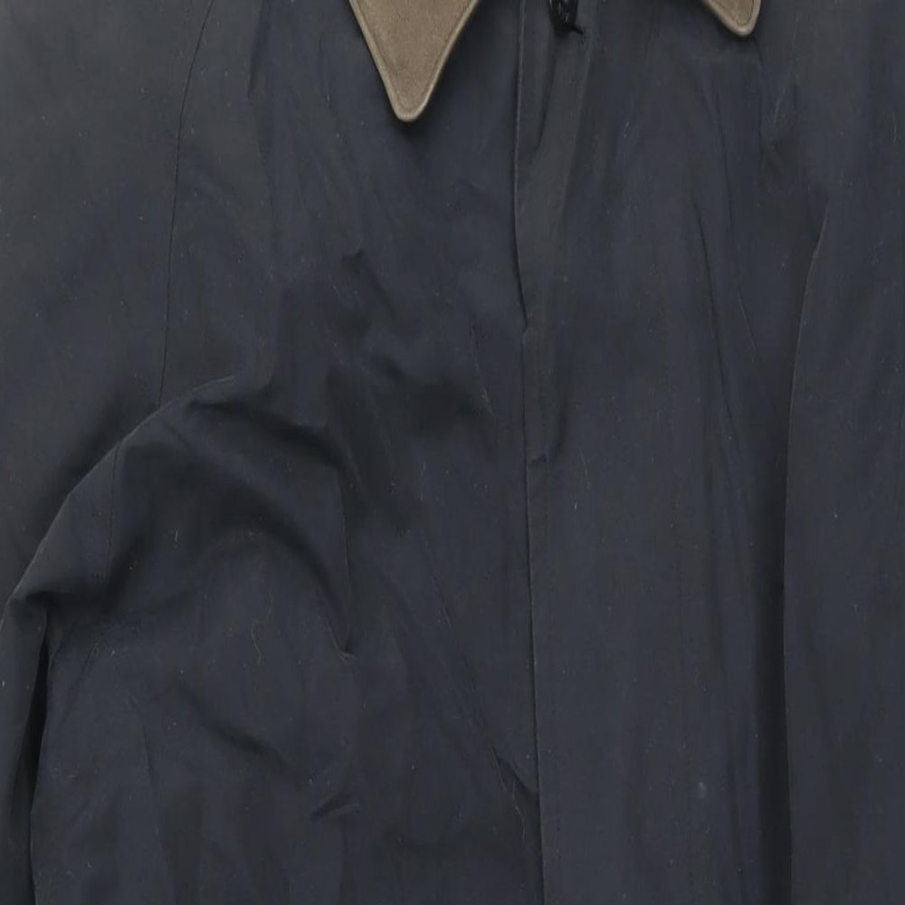 Rainman London Mens Black Pea Coat Coat Size XL Button