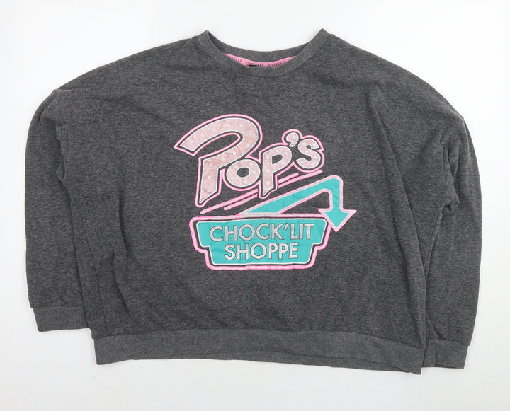 Riverdale Womens Grey Polyester Pullover Sweatshirt Size 14 Pullover - Pop's Shoppe Size 14-16