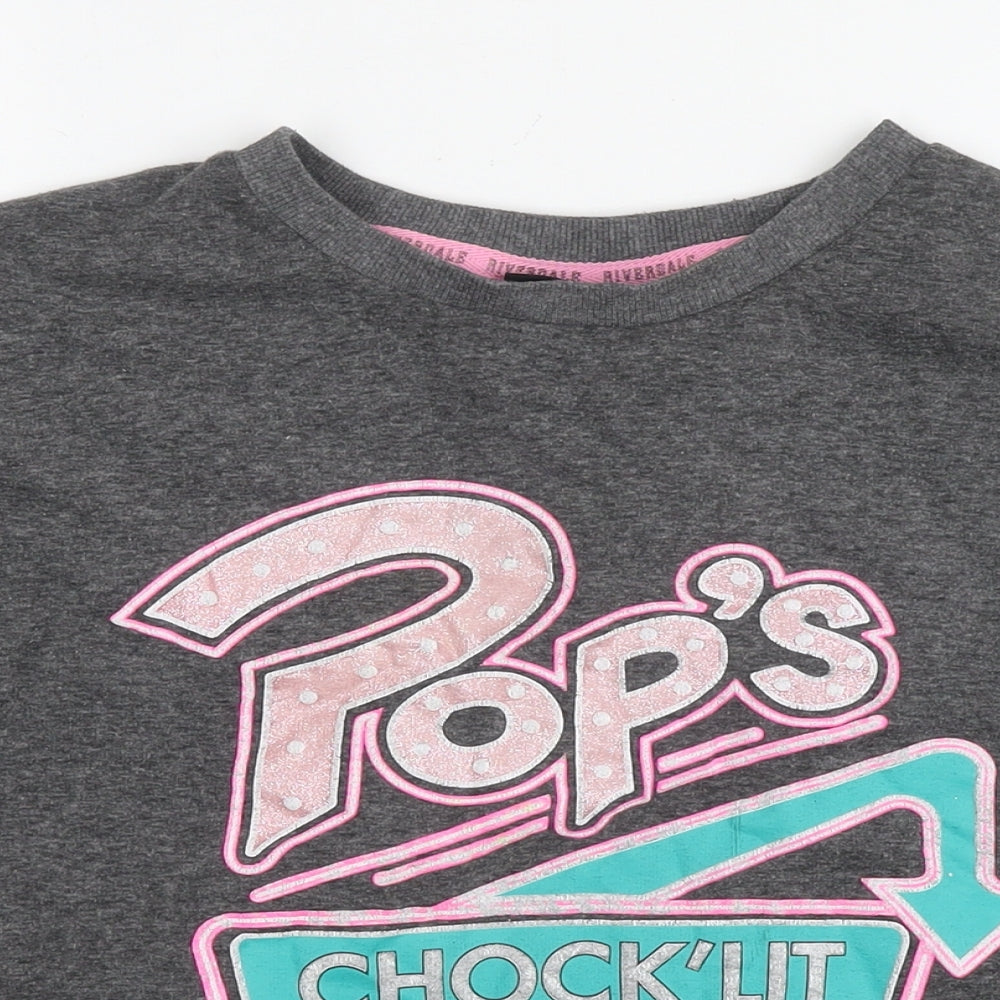 Riverdale Womens Grey Polyester Pullover Sweatshirt Size 14 Pullover - Pop's Shoppe Size 14-16