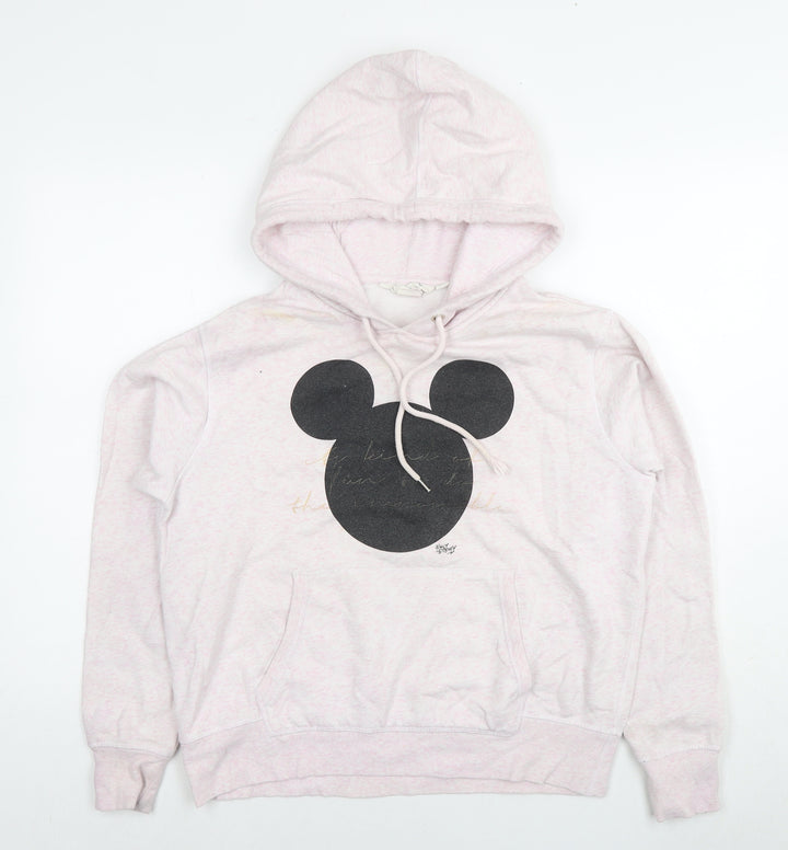 Disney Womens Pink Cotton Pullover Sweatshirt Size M Pullover - Mickey Mouse