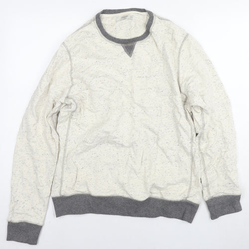 Mango Mens Beige Cotton Pullover Sweatshirt Size L