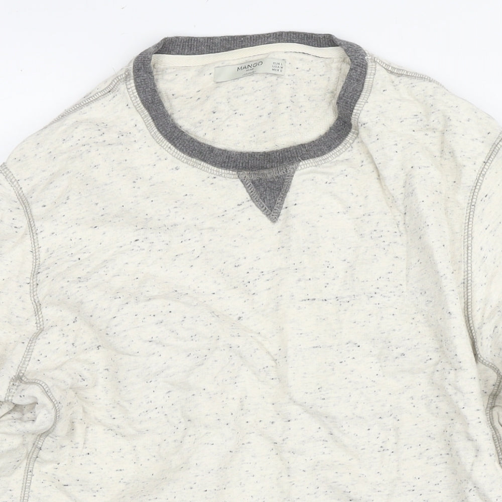 Mango Mens Beige Cotton Pullover Sweatshirt Size L