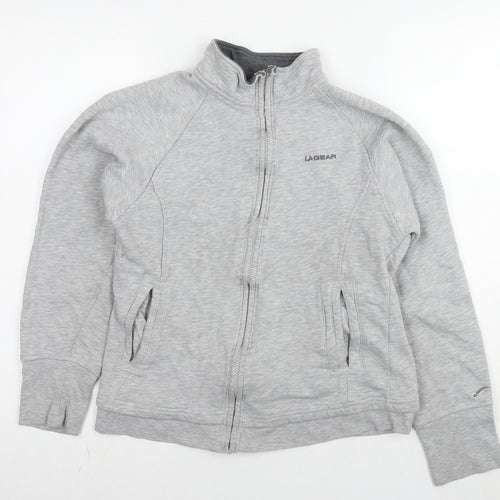 LA Gear Womens Grey Polyester Full Zip Sweatshirt Size 14 Pullover