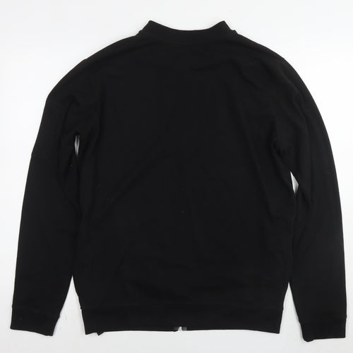 Boohoo Mens Black Cotton Full Zip Sweatshirt Size M