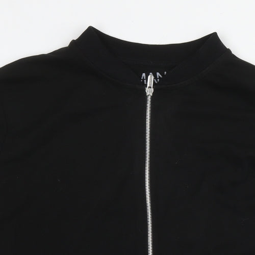 Boohoo Mens Black Cotton Full Zip Sweatshirt Size M