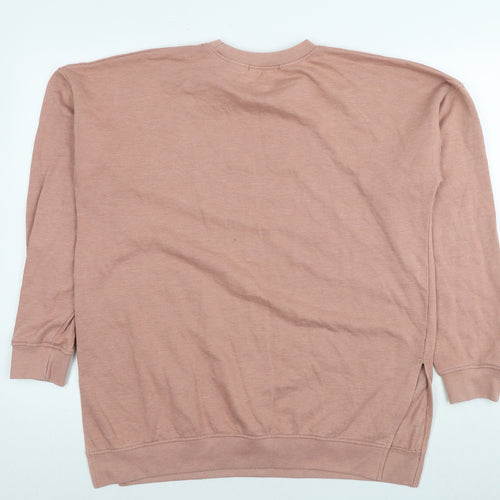 Missguided Womens Beige Cotton Pullover Sweatshirt Size 10 Pullover - Logo