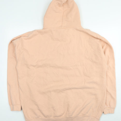 Choose Happy Womens Beige Cotton Pullover Hoodie Size 2XL Pullover - Logo