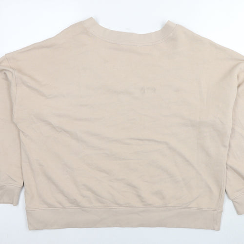 Botique Womens Beige Cotton Pullover Sweatshirt Size M Pullover
