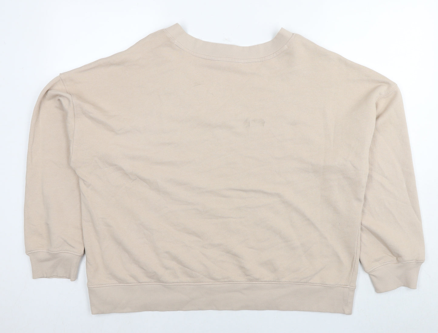 Botique Womens Beige Cotton Pullover Sweatshirt Size M Pullover