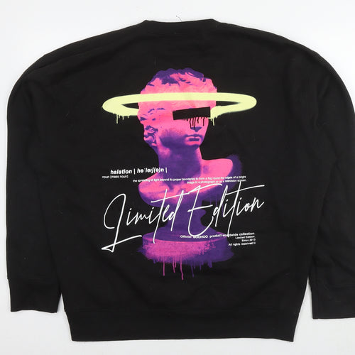 Boohoo Mens Black Cotton Pullover Sweatshirt Size M - Worldwide Collection