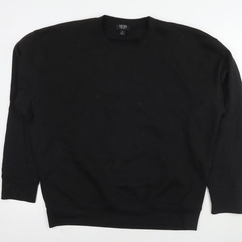 Boohoo Mens Black Cotton Pullover Sweatshirt Size M - Worldwide Collection