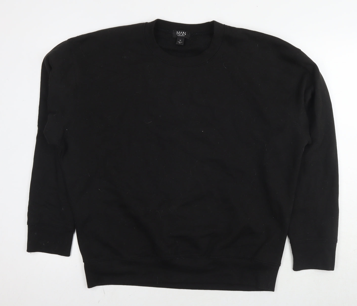 Boohoo Mens Black Cotton Pullover Sweatshirt Size M - Worldwide Collection