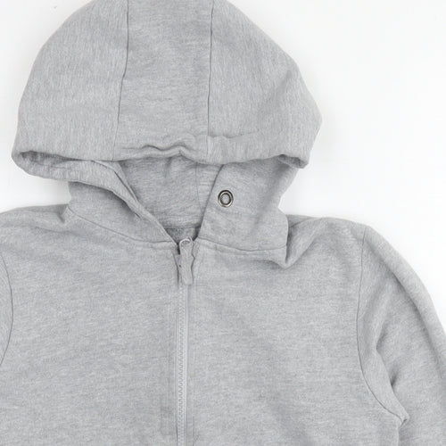 M&Co Girls Grey Cotton Full Zip Hoodie Size 11-12 Years Zip