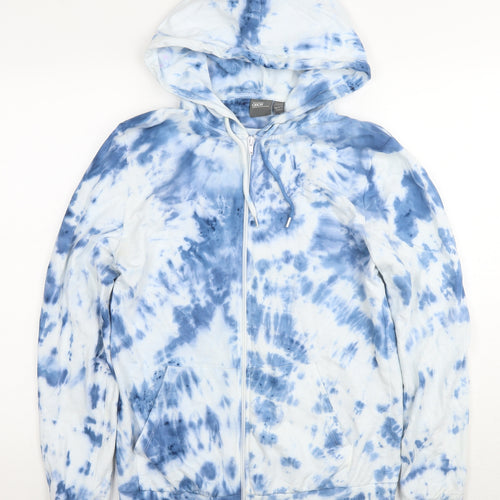 ASOS Womens Blue Geometric Cotton Full Zip Hoodie Size XS Zip